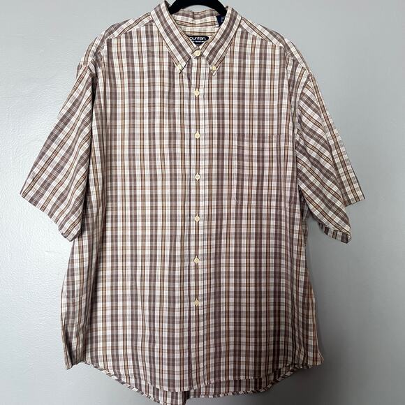 ✨Lot of 2 VTG Puritan Mens 2XL Plaid Stripe Button down Shirt Short Sleeve Y2K - Picture 7 of 13